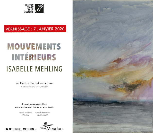 Invitation exposition personnelle Isabelle Mehling à Meudon
